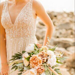 BHLDN Written in the Stars Beaded Tulle Wedding Ballgown - Size 4